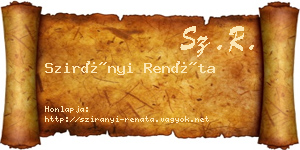 Szirányi Renáta névjegykártya